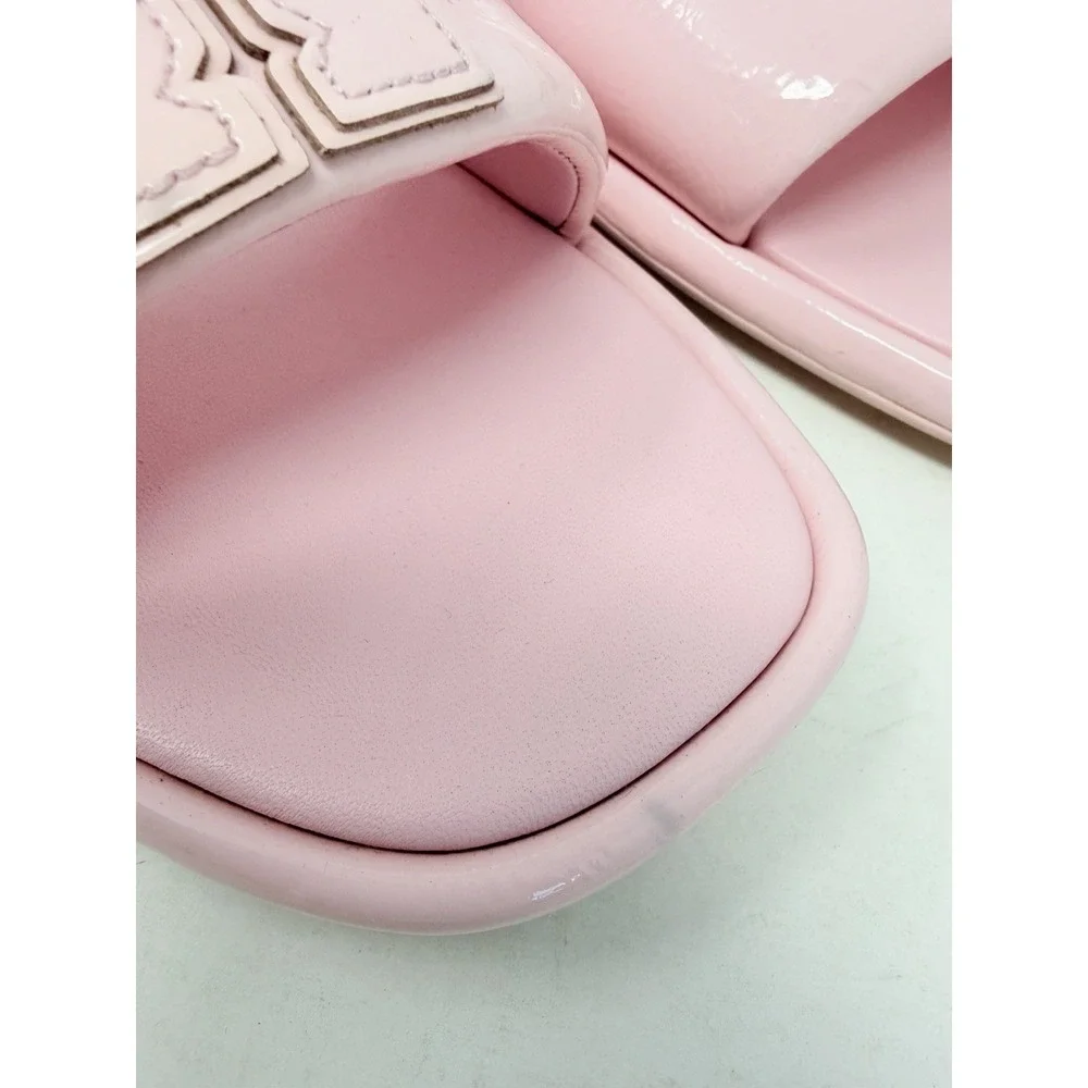 Tory Burch Womens Size 13 Double T Sport Slide Sandals in Petunia Pink $198 S3